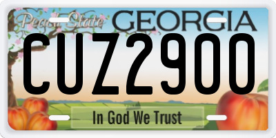 GA license plate CUZ2900