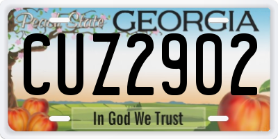 GA license plate CUZ2902