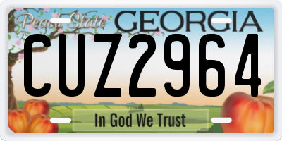 GA license plate CUZ2964