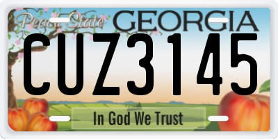 GA license plate CUZ3145