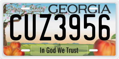 GA license plate CUZ3956