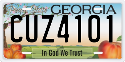 GA license plate CUZ4101
