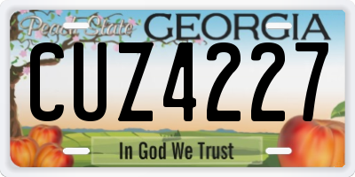GA license plate CUZ4227