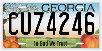 GA license plate CUZ4246
