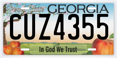 GA license plate CUZ4355