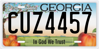 GA license plate CUZ4457