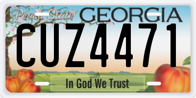 GA license plate CUZ4471