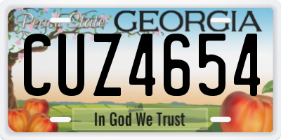 GA license plate CUZ4654