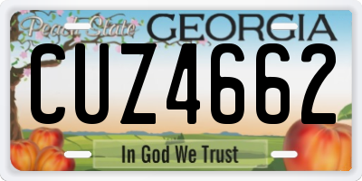 GA license plate CUZ4662
