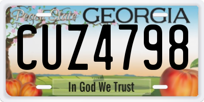 GA license plate CUZ4798