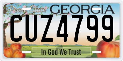 GA license plate CUZ4799