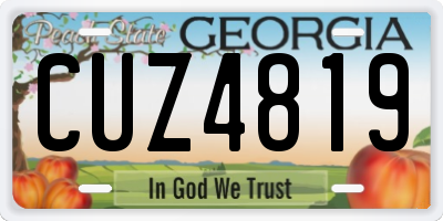 GA license plate CUZ4819