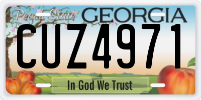 GA license plate CUZ4971
