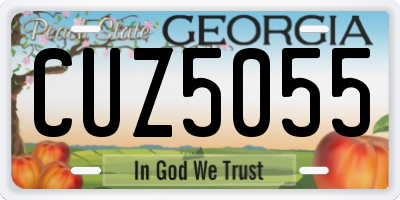 GA license plate CUZ5055
