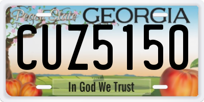 GA license plate CUZ5150