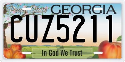 GA license plate CUZ5211