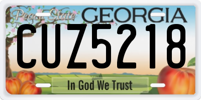GA license plate CUZ5218
