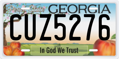 GA license plate CUZ5276
