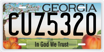 GA license plate CUZ5320