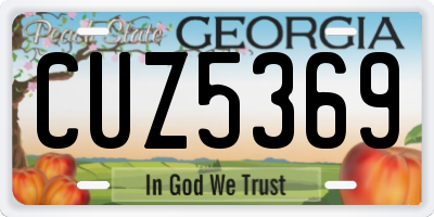 GA license plate CUZ5369