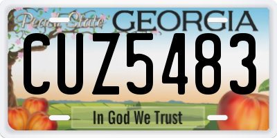GA license plate CUZ5483