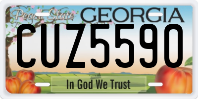 GA license plate CUZ5590