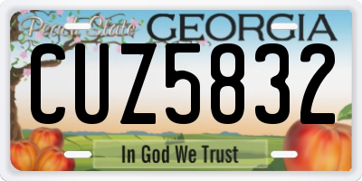 GA license plate CUZ5832