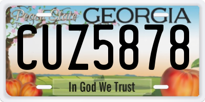 GA license plate CUZ5878