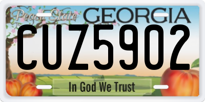 GA license plate CUZ5902