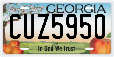 GA license plate CUZ5950
