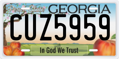 GA license plate CUZ5959