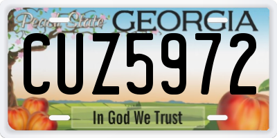 GA license plate CUZ5972