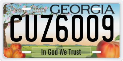 GA license plate CUZ6009