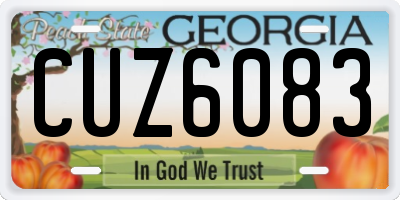 GA license plate CUZ6083