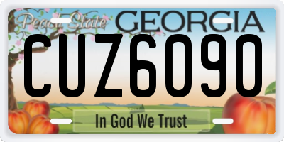 GA license plate CUZ6090