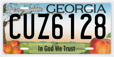 GA license plate CUZ6128