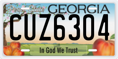 GA license plate CUZ6304
