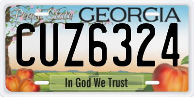 GA license plate CUZ6324