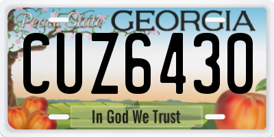 GA license plate CUZ6430