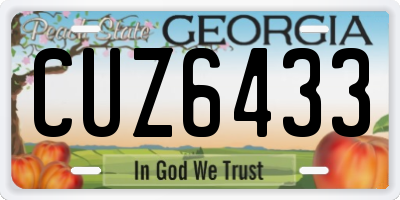GA license plate CUZ6433