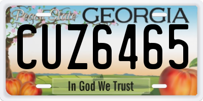 GA license plate CUZ6465