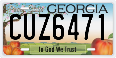GA license plate CUZ6471