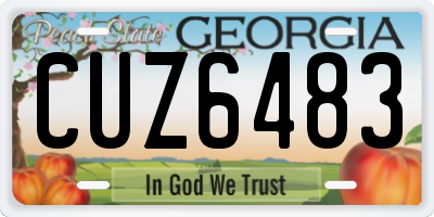 GA license plate CUZ6483