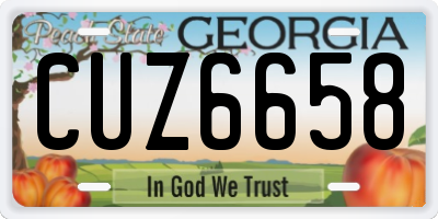 GA license plate CUZ6658