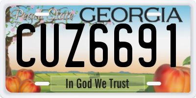 GA license plate CUZ6691