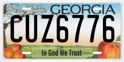 GA license plate CUZ6776