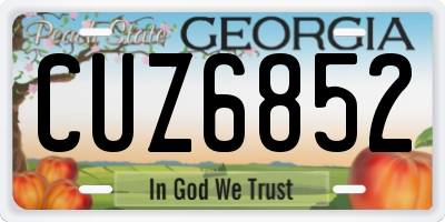 GA license plate CUZ6852