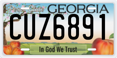GA license plate CUZ6891