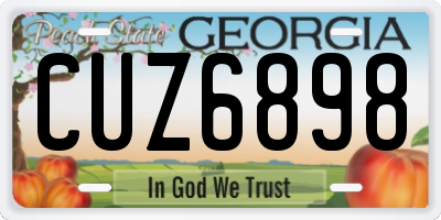 GA license plate CUZ6898
