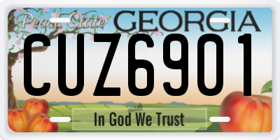 GA license plate CUZ6901